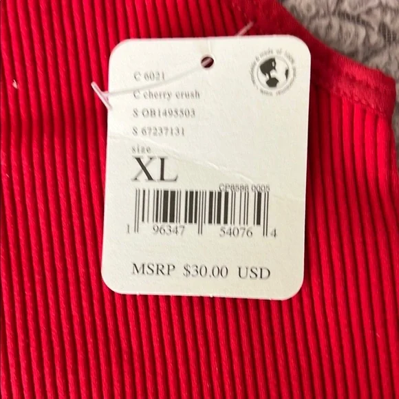 FP Movement Free Throw One Shoulder Red Asymmetrical Crop Tank Top - Picture 3 of 6